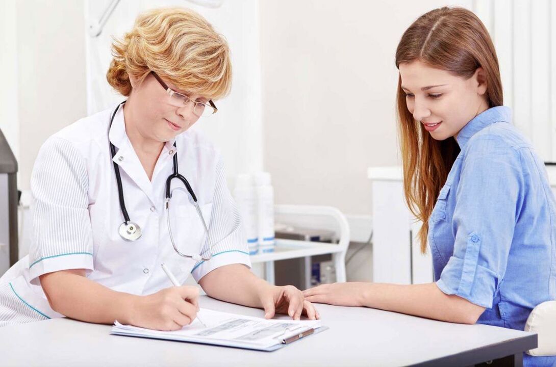 Fir Cystitis ze diagnostizéieren, schreift den Dokter diagnostesch Tester fir d'Fra.